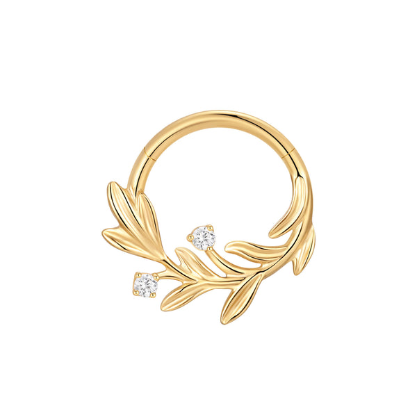 WITH BLING | Titanium Daith Clicker – Sparkle Wreath Hoop Ring