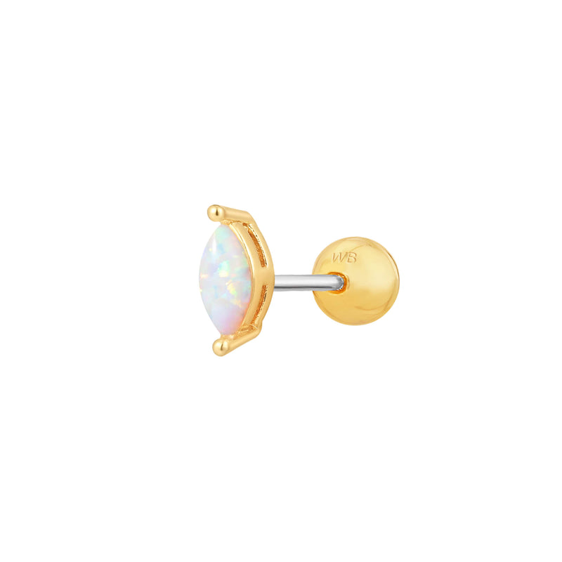 White Opal Marquise Piercing
