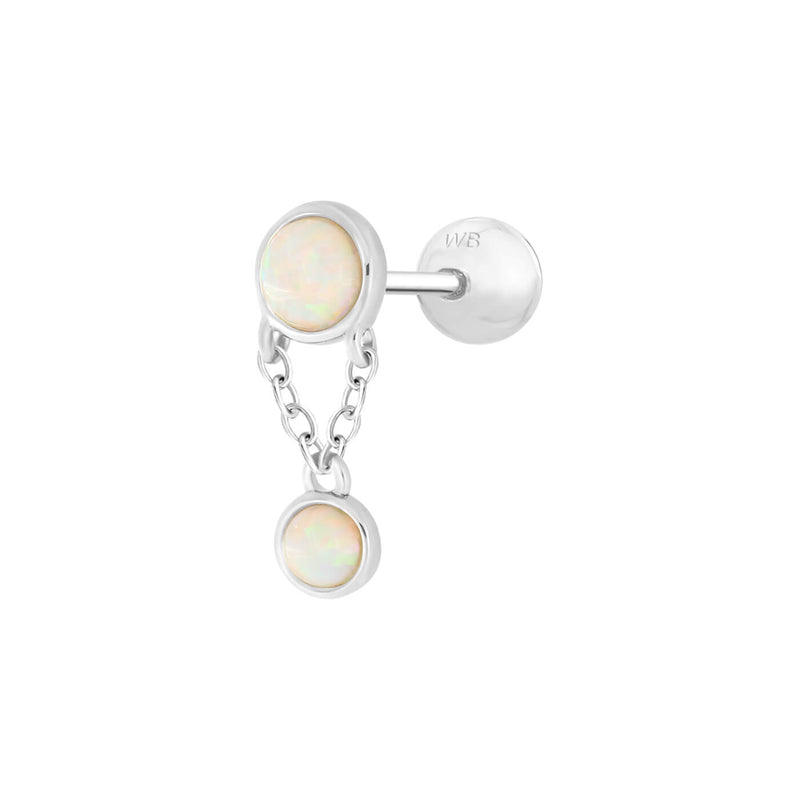 Double White Opal Drape Chain Piercing