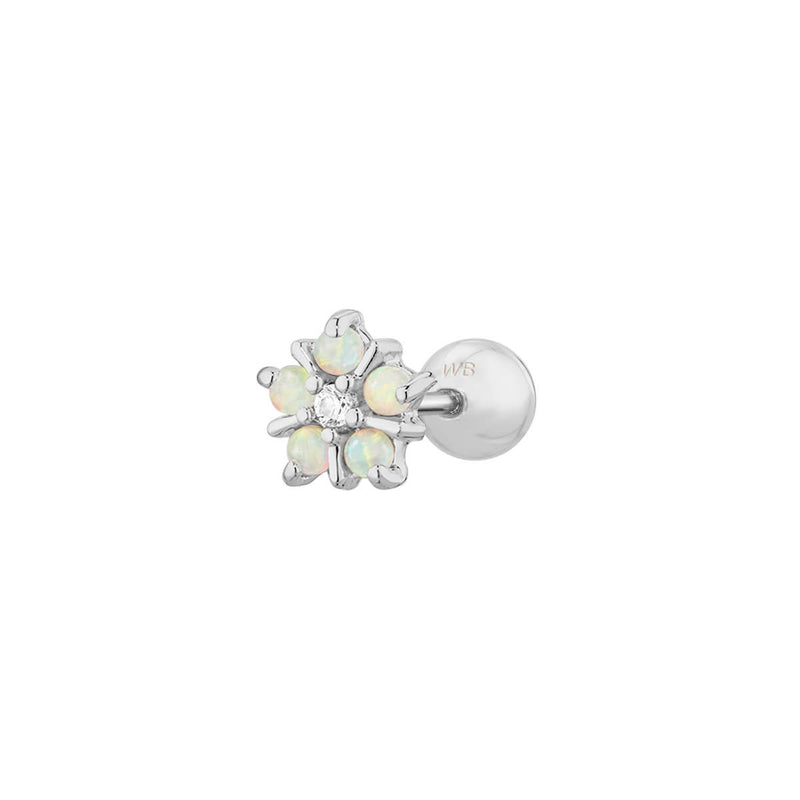 White Opal Flower Piercing