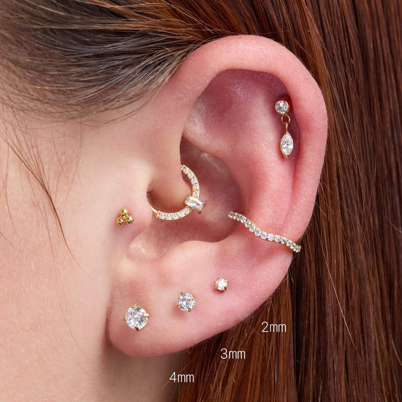 White Simple CZ Piercing Bundle