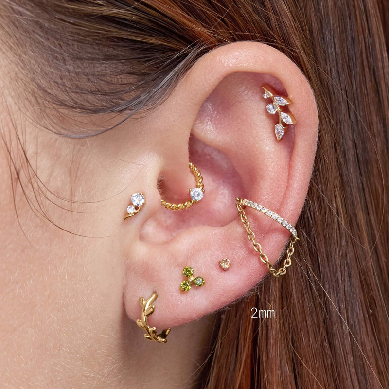 Champagne Simple CZ Piercing Bundle