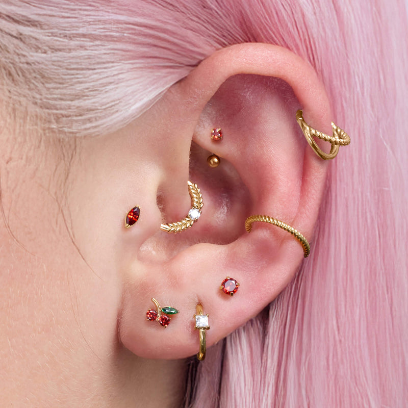 Red Marquise Piercing