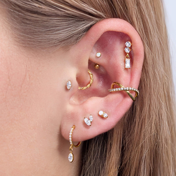 Sparkle Baguette Drop Piercing