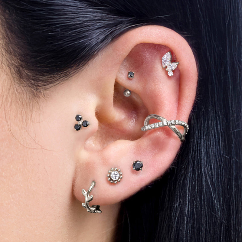 Black 3-Petal Piercing