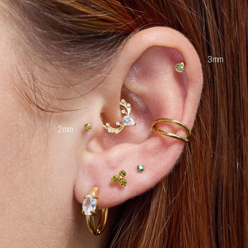 Olive Simple CZ Piercing