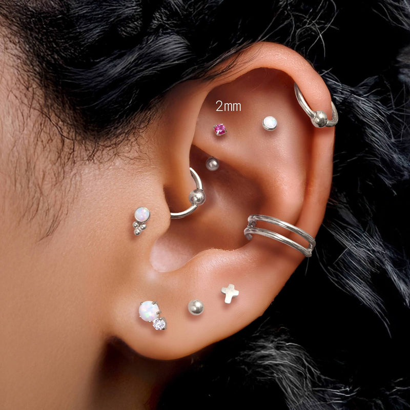 Fuchsia Simple CZ Piercing Bundle
