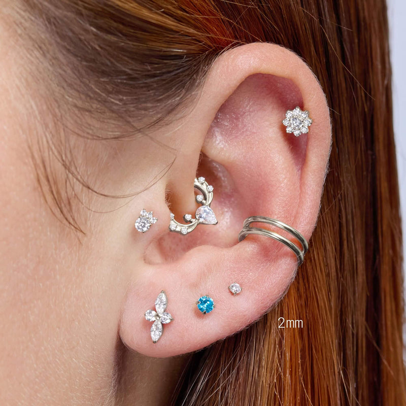 White Simple CZ Piercing Bundle