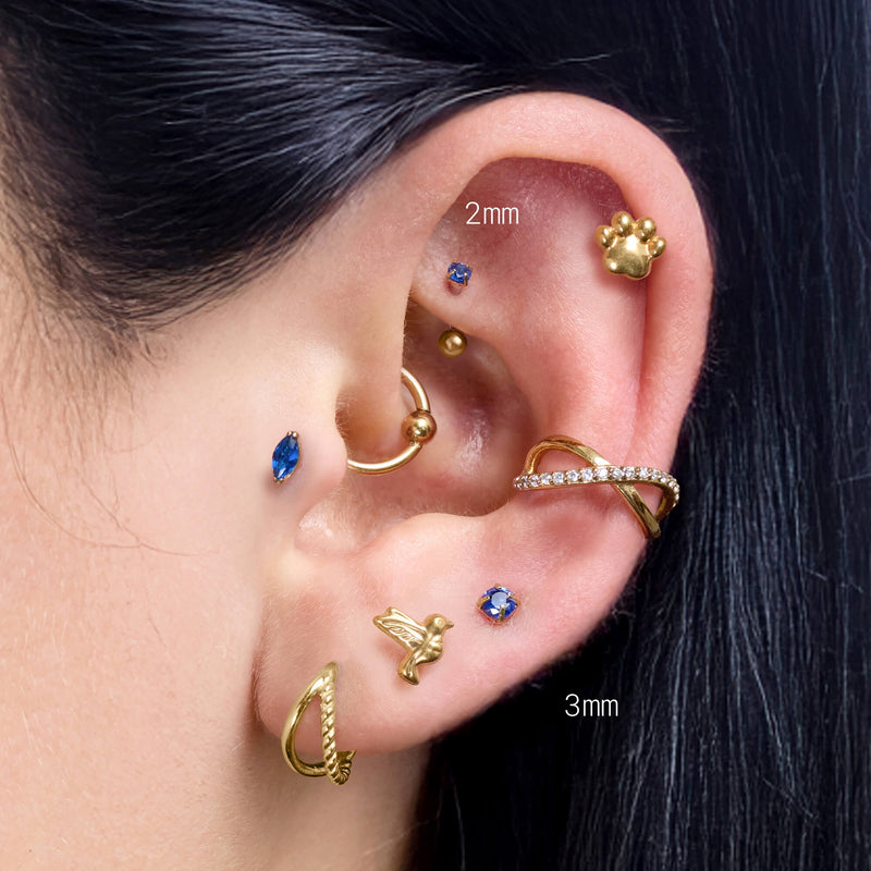 Navy Simple CZ Piercing Bundle