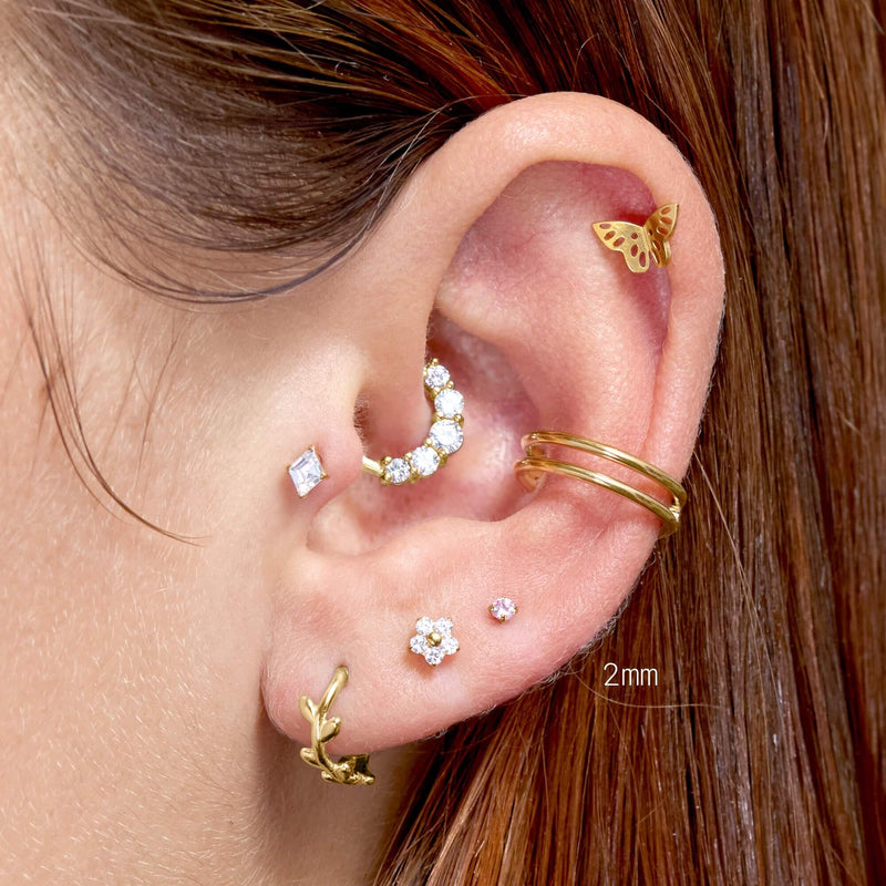 Light Pink Simple CZ Piercing Bundle