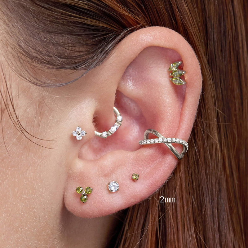 Olive Simple CZ Piercing