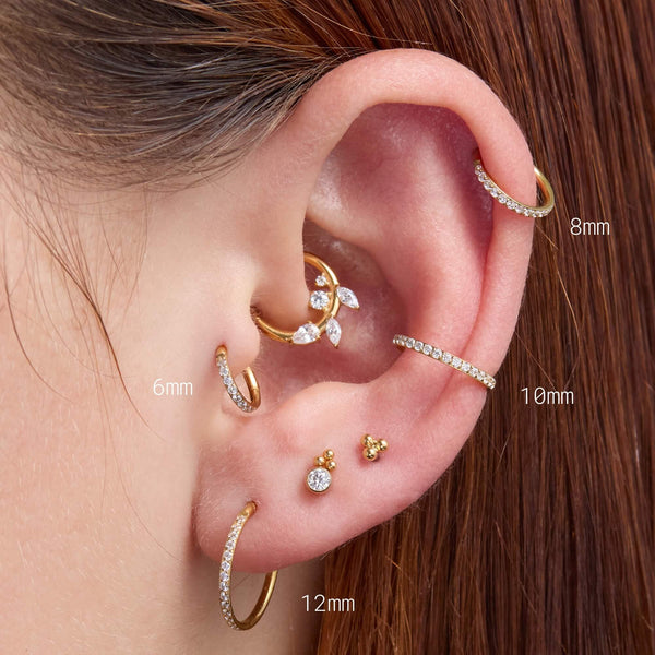 Inner Conch Earrings Gold Hoop Conch Hoop Sterling Silver WITH