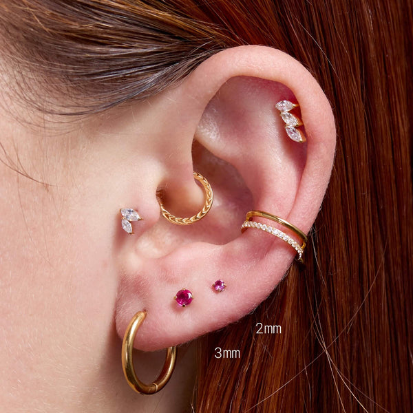 Fuchsia Simple CZ Piercing Bundle