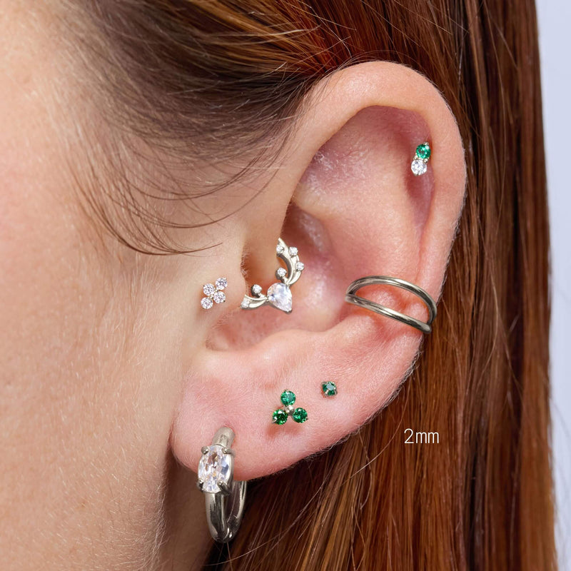 Green Simple CZ Piercing Bundle