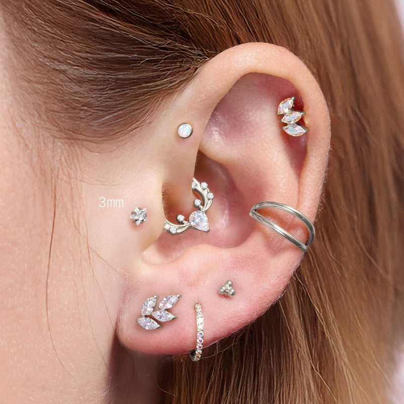 White Crystal Star Piercing