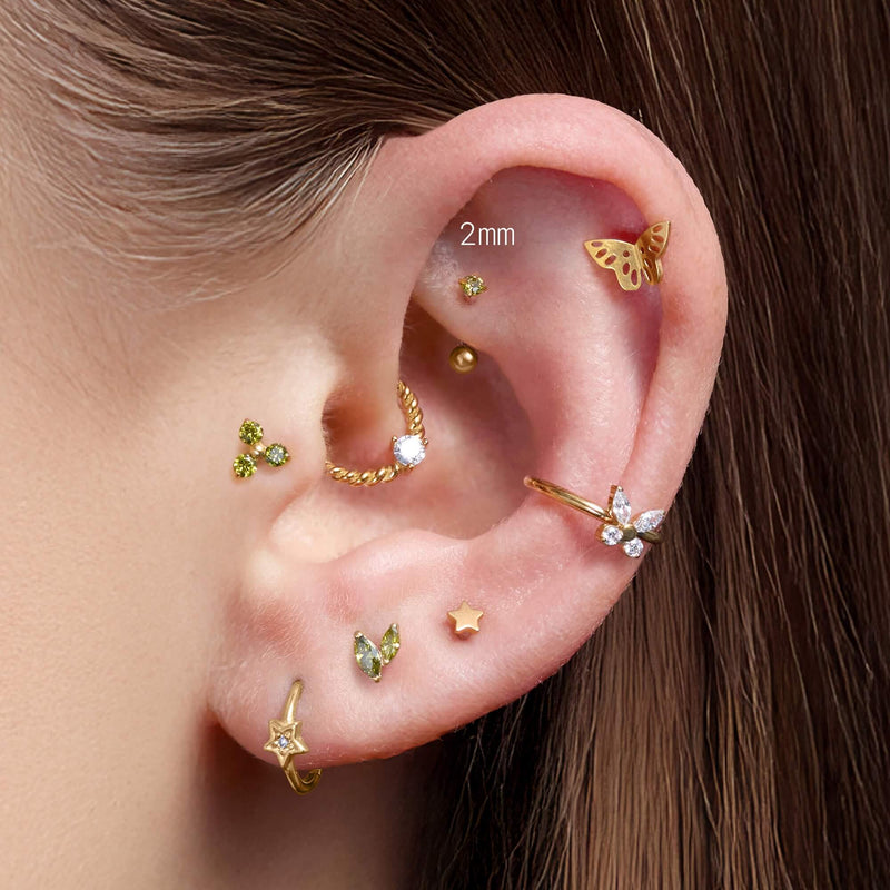 Olive Simple CZ Piercing Bundle