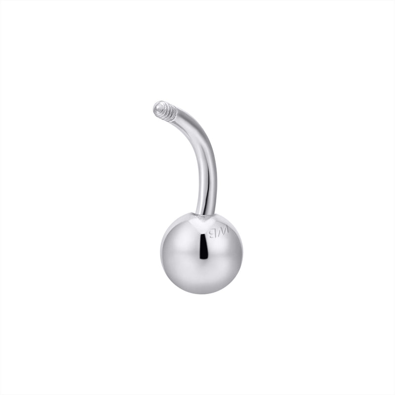 WITH BLING Externally Threaded Curved Barbell (16G)