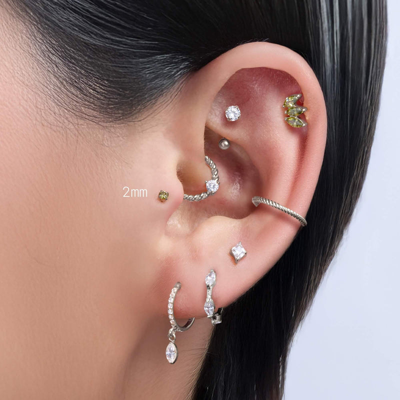Olive Simple CZ Piercing Bundle