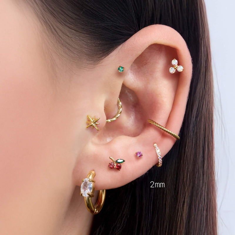 Fuchsia Simple CZ Piercing Bundle