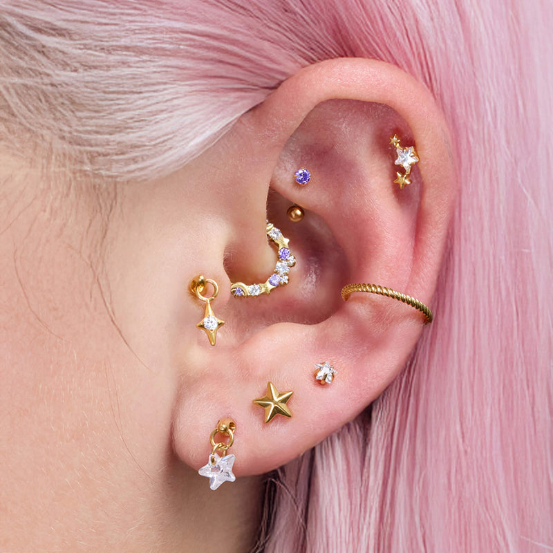 Floating Sparkle Charm Piercing