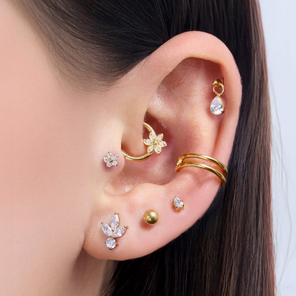 Floating Teardrop Charm Piercing