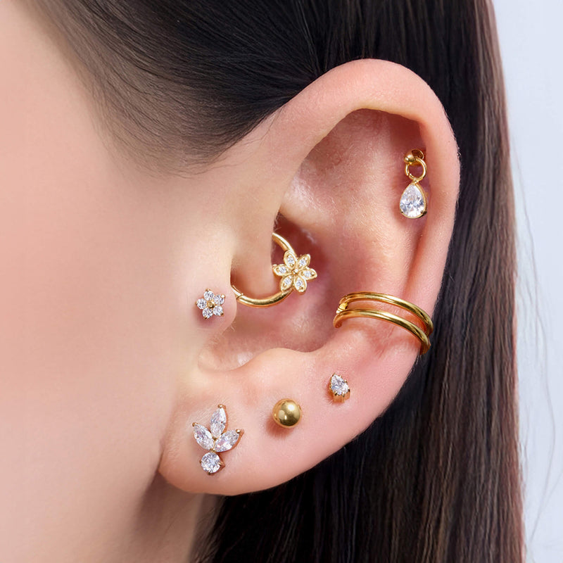 Floating Teardrop Charm Piercing