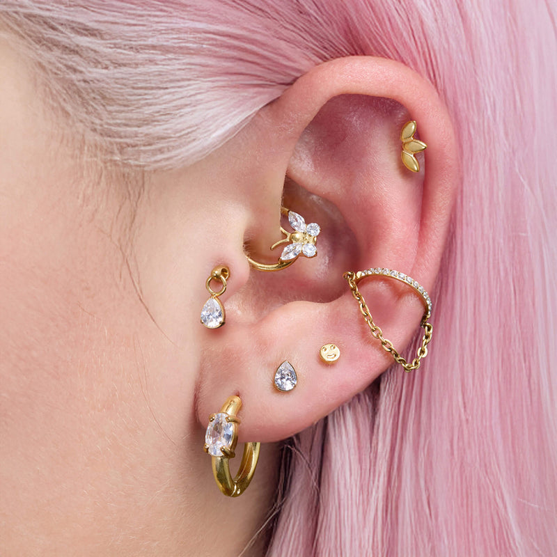 Floating Teardrop Charm Piercing