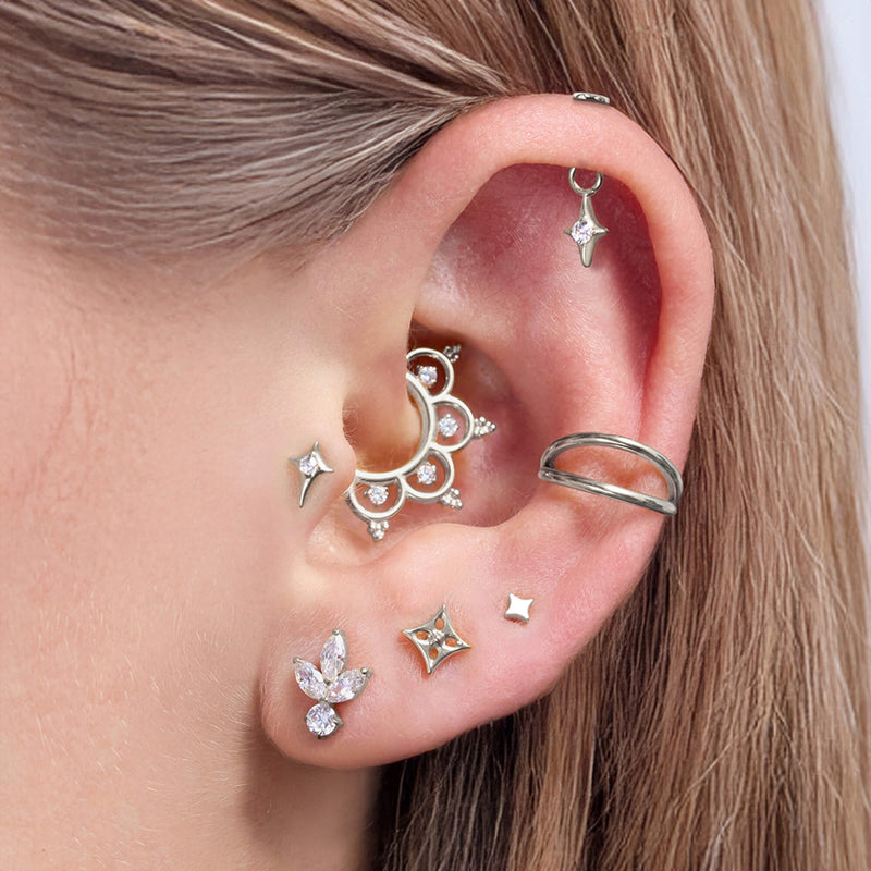 Floating Sparkle Charm Piercing