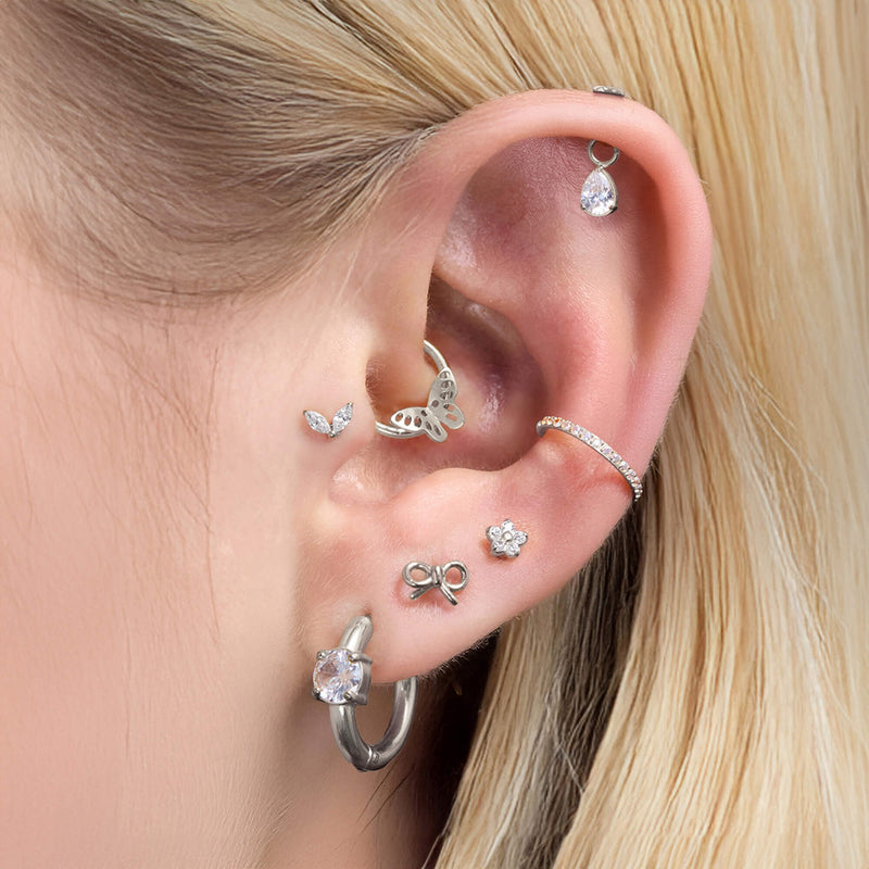 Floating Teardrop Charm Piercing