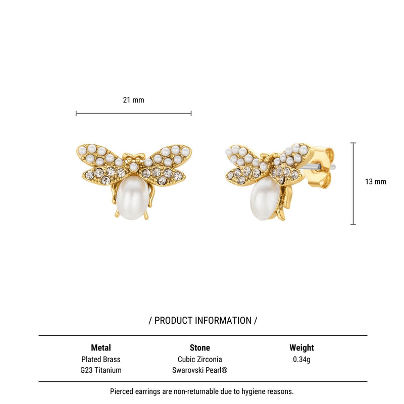 Pearl Royal Bee Earrings