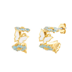 Flower and Butterfly Statement Hoops