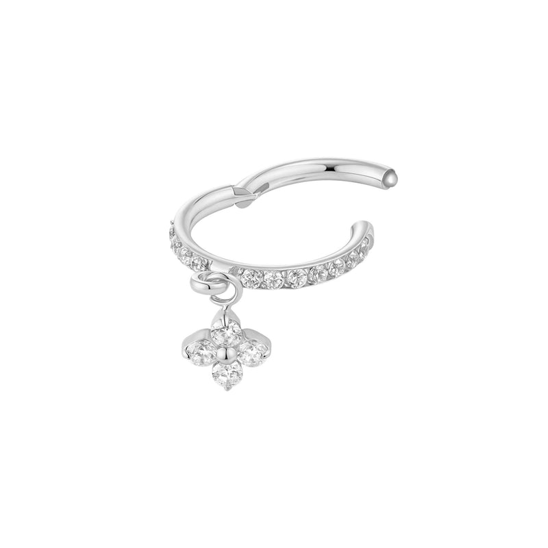 White Tiny Flower Dangle Clicker (16G)