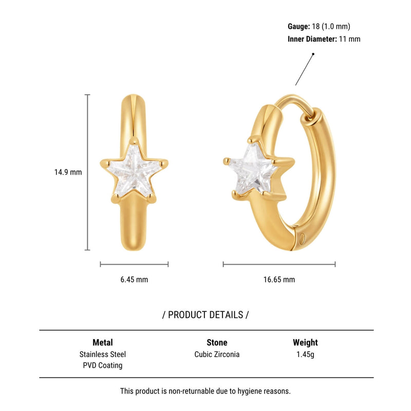 White Star Chubby Hoops (18G)
