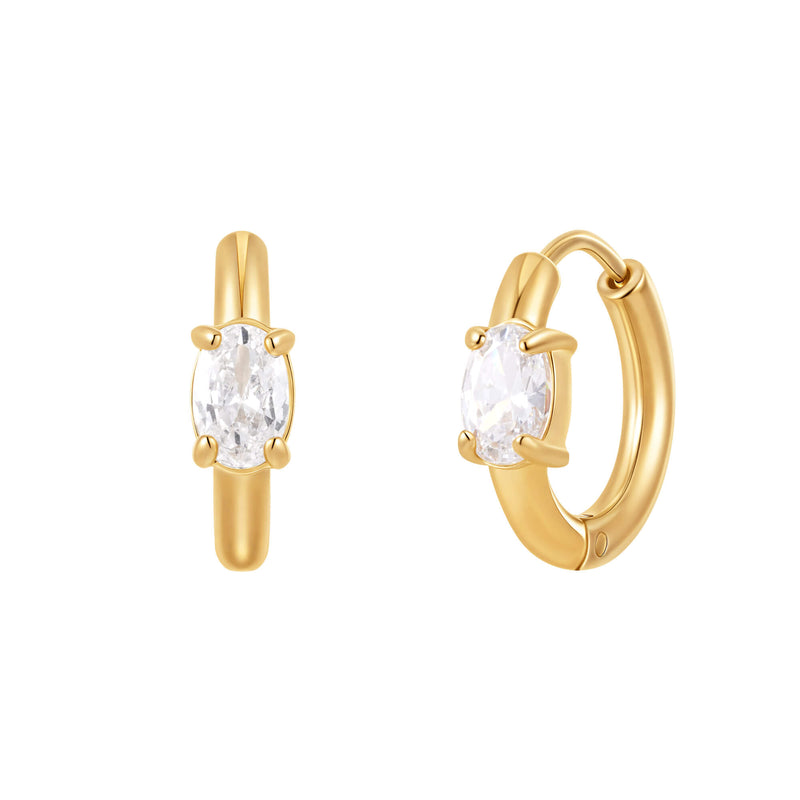 White Oval Chubby Hoops (18G)