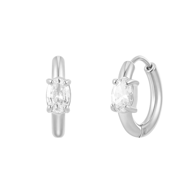 White Oval Chubby Hoops (18G)