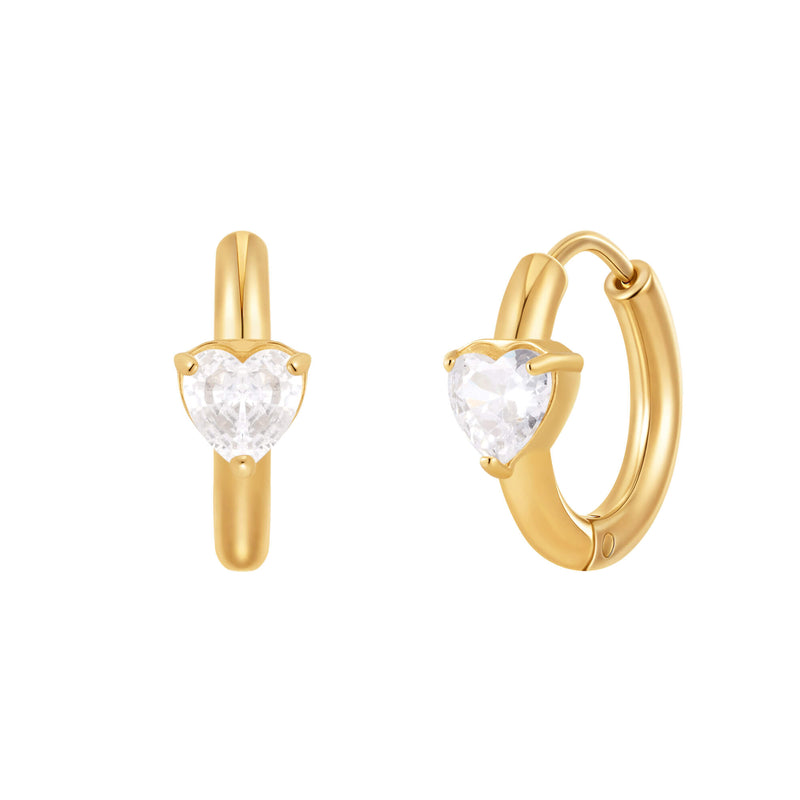 White Heart Chubby Hoops (18G)