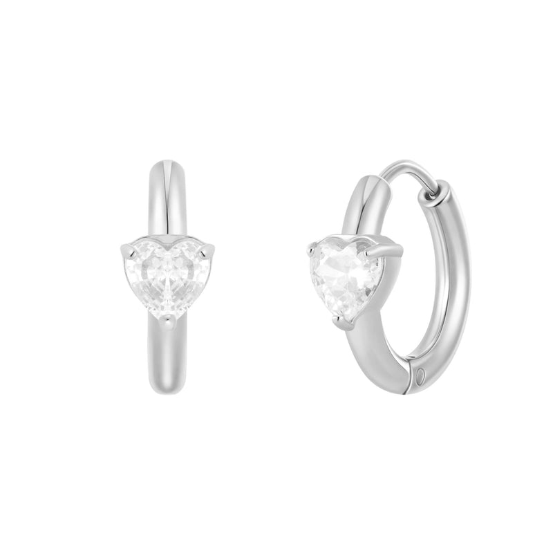 White Heart Chubby Hoops (18G)