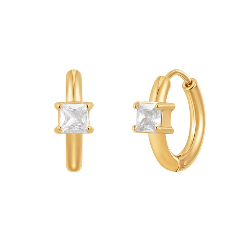 White Square Chubby Hoops (18G)