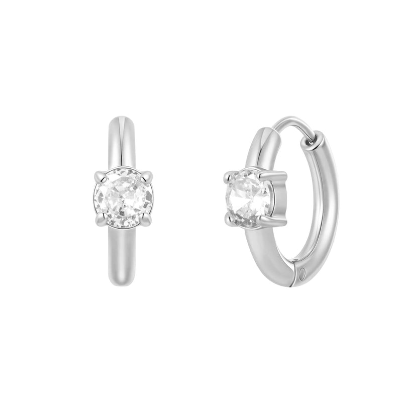 White Round Chubby Hoops (18G)