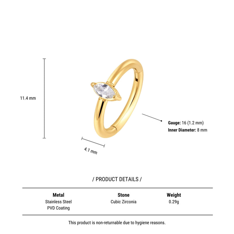 White CZ Marquise Clicker (16G)