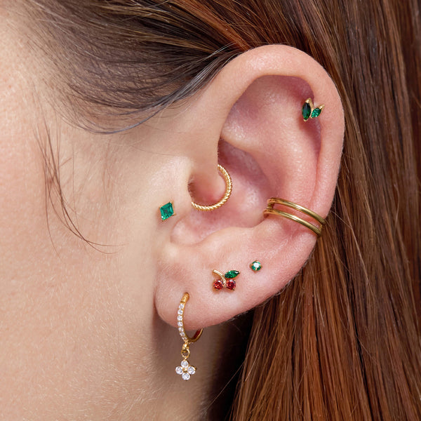 Green Marquise Cluster Piercing