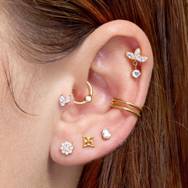 Crystal Flower Bloom Piercing