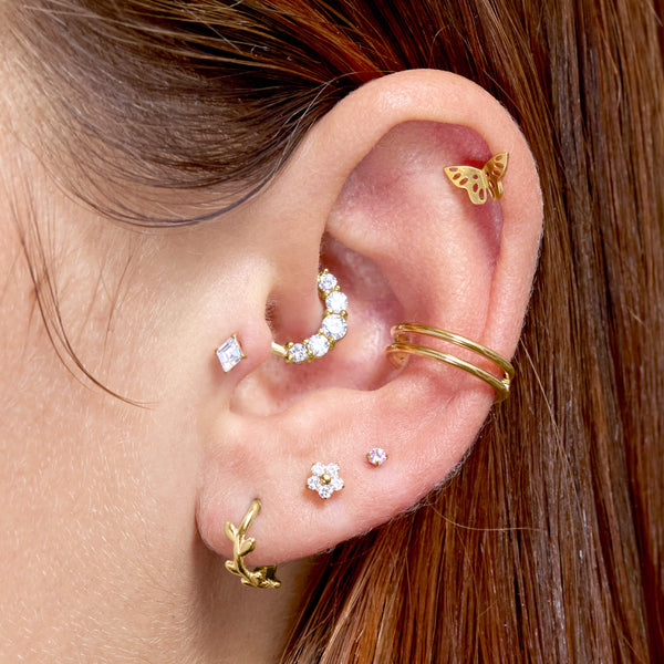 White Small Flower Piercing