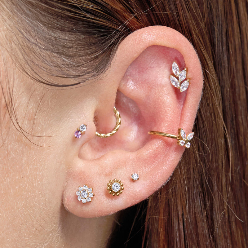 White Radiant Leaf Piercing