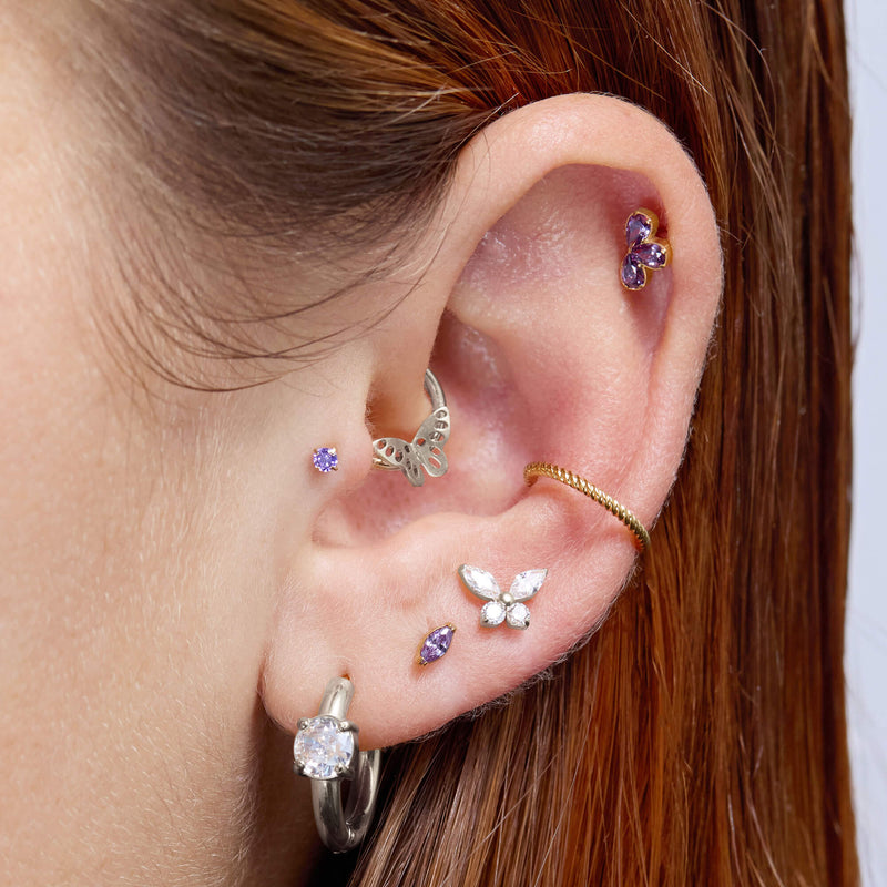 White Round Chubby Hoops (18G)