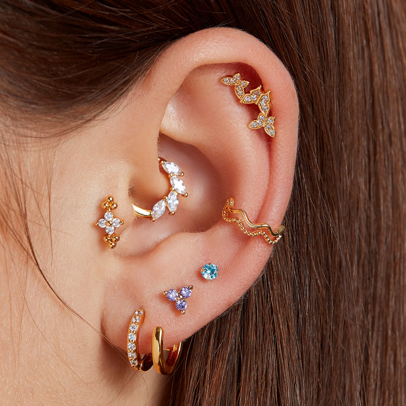 Flower and 3-Cluster Piercing