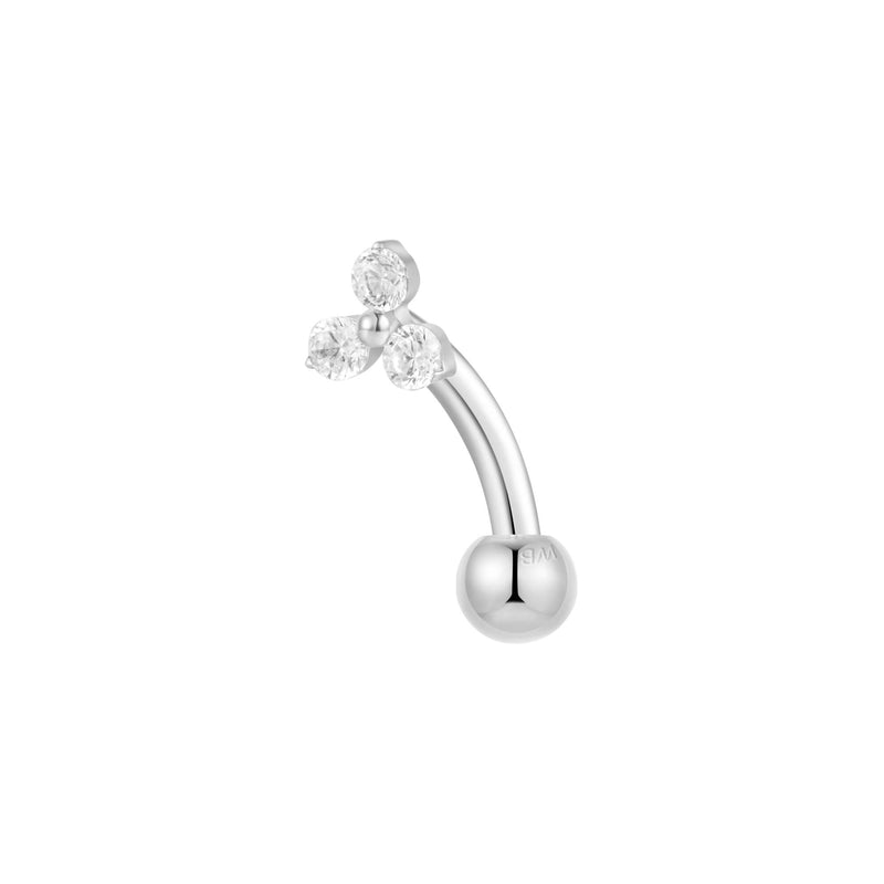 Silver, Curved Barbell Piercing