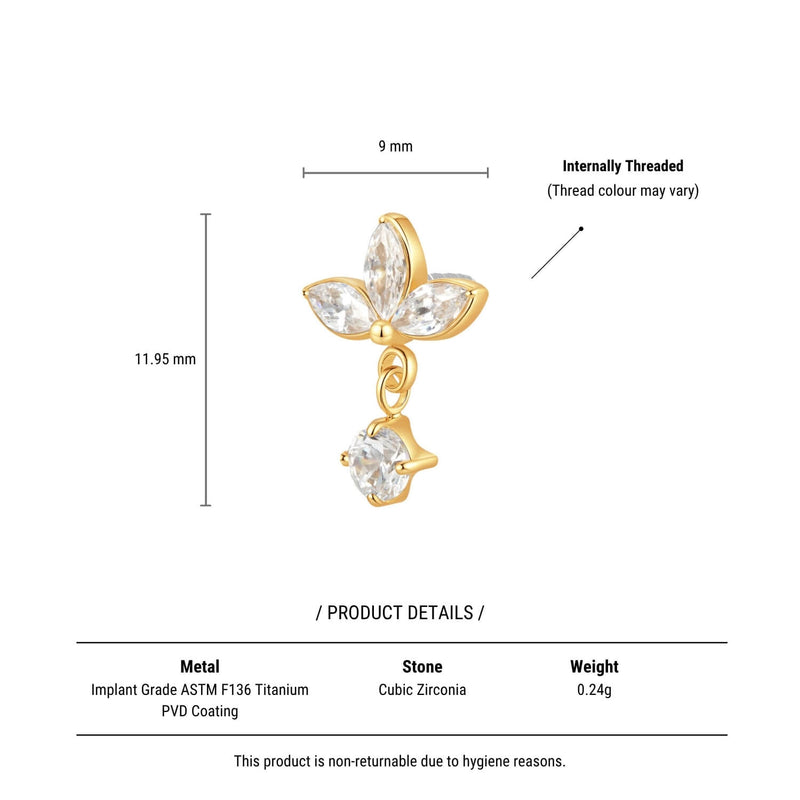 White Bloom Drop Piercing