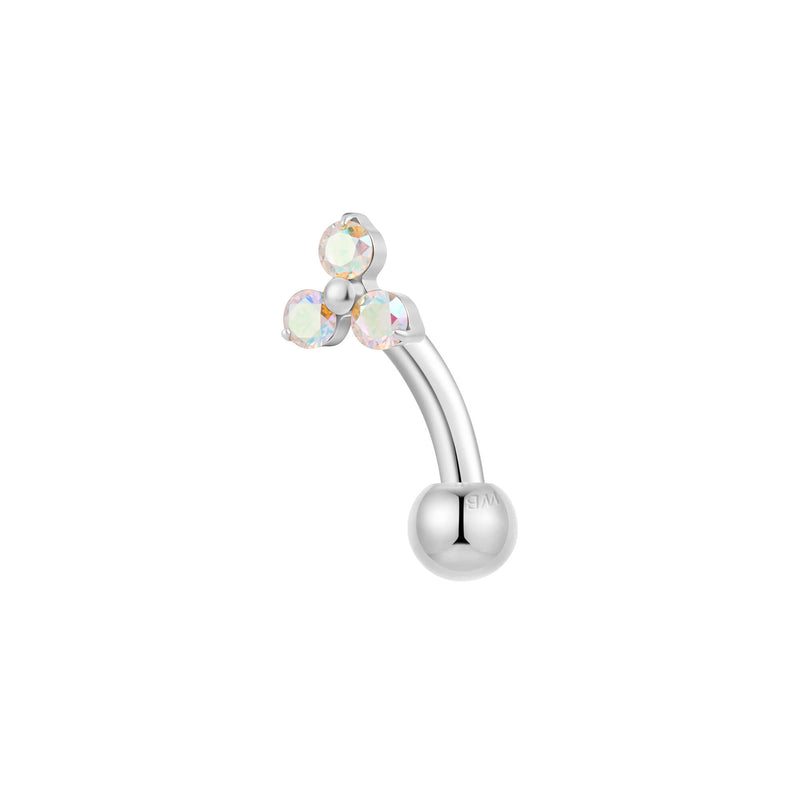 Silver, Curved Barbell Piercing