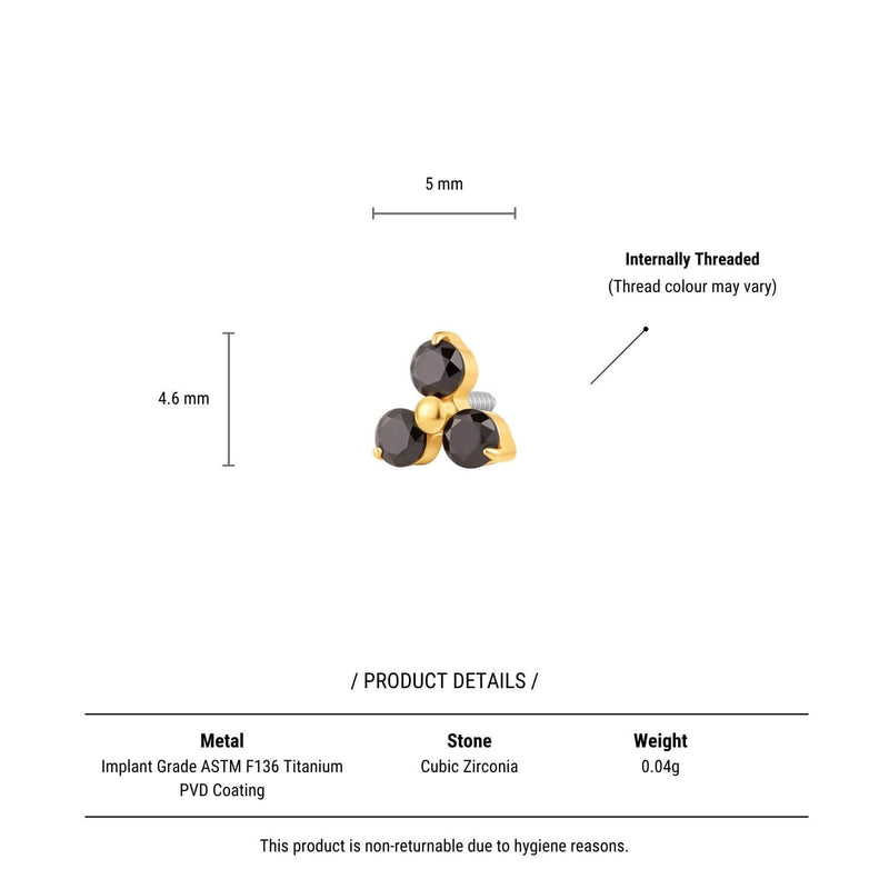 Black 3-Petal Piercing